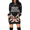 크리스마스와 할로윈 3D 인쇄 꽃 여성의 까마귀 스포츠 긴 스웨터 느슨한 드레스 편안하고 부드러운