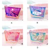 Laser Colorful Coin Purse Data Cable Key Bag Girl Heart Clutch Zipper Transparent Storage Bag Wholesale