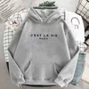 Lettre d'hiver imprimer C'EST LA VIE à capuche femmes Hoodies basique sweat à capuche femme Ilf Sudaderas étudiant Hoodies 210728