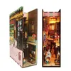 Drewniane DIY Book Nook Półka Wkładki Zestawy Model Ocean Roombox Handmade Budynek Miniaturowy Meble Home Decoration Zabawki Prezenty AA220314