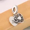 Authentic S925 Silver My Wife Always With Crystal Hanging Pendant Bead Charm fit Lady Bracelet Bangle DIY Jewelry Q0531