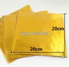 Present Wrap 100 Sheets 2020cm Gold Aluminium Foil Wrapper Paper Wedding Chocolate Candy Wrapping7019254