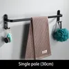 Towel Racks Bathroom Holder Set Black Rail Rack Hanger Wall Mounted Bath Bar Shelf Space Aluminum 30cm 40cm 50cm 60cm