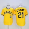 Retror 1960 1962 1971 빈티지 야구 21 Roberto Clemente 저지 은퇴 Flexbase 쿨 베이스 모든 스티치 팀 컬러 Cooperstown 풀오버