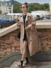 Kamek damski Płaszczy Długowy płaszcz dla kobiet 2022 Średniej długości wiosenny i jesienny brytyjski styl Khaki prosty elegancki single piersi