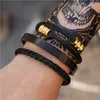 3 pzSet Numeri Romani Braccialetti da uomo in acciaio inossidabile Corda di canapa Fibbia Braccialetti aperti Oro Pulseira Bileklik Bracciale Gioielli3641648