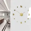 Horloge murale 3D Design Moderne Design DIY Numérique mural Horloge Autocollants en acrylique Home Office Decor Montre pour salon Décoration de luxe 211110
