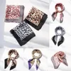 Fashion Women Silk 2021 Nuovo leopardo stampato Kerchief Neck Scarf Square Testa Scarpe avvolgenti