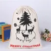 2022 Christmas Gift Bag Sack Drawstring Santa Claus Cotton Storage Candy Bag Large Kids Toy Party Decoration