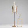 4style Wood Hand Color Female Full Head Sewing Mannequin Body diy Stand Wedding Dress Sewing Flexible Women Adjustable Rack 1PC D32612