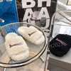 High quality Womens Man Slippers Ladies wool Slides Winter fur Fluffy Furry Warm letters Sandals Comfortable Fuzzy Girl Flip Flop Slipper With Box