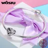 WOSTU High Quality 925 Sterling Silver Mom Love Heart, Pink CZ Beads Fit Original Charm Bracelet DIY Jewelry Mother Gift CQC395 Q0531