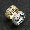 Anéis de borboleta de alta qualidade CZ anel de diamante cobre gelado zircônia cúbica hip hop joias para homens mulheres presente