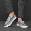 Zapatos informales italianos para hombre, mocasines de cuero de otoño, zapatos de oficina para hombre, mocasines de conducción, cómodos zapatos de moda para fiesta