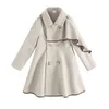 Meisje's wollen lange jas jas herfst winter Koreaanse versie grote tiener plus fluwelen dikke luxe ontwerp hoge kwaliteit 211204