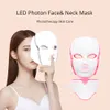 LED Photon Facial Neck Mask fotodynamisk akne terapi PDT Skin Åtdragning Föryngring Skönhet 7 Färger
