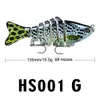 釣りルアーズウォブラー水着クランクベイトハードベイト人工Fishing012タックルライフルアール7セグメント10cm 15.5g肩箱