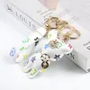 Wholesale Keychain Cute Large Bear Pattern PU Leather Keychains Car Fashion Accessories Ring Lanyard Key Wallet Rope Chain