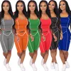 Tracksuits das Mulheres Esportes Roupas Sólidas Color Tracksuit Casual 2 Piece Conjuntos Vestuário de Verão Sem Mangas T Camiseta + Mini Shorts Esportes Jogger Suit 4583