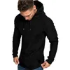 Autunno Moda Mens Casual Felpe con cappuccio Uomo Slim Colore solido O-Collo Felpa con cappuccio Felpa con cappuccio Maschile Cagliata Hip Hop Plus Size