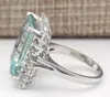 Cluster Rings Natural Aquamarine Gemstone Bizuteria S925 Sterling Silver Ring For Women Fine 925 Jewelry Square Invisible Setting