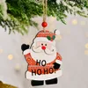 Christmas Tree Decorations Wooden Santa Snowman Reindeer Hanging Ornaments Gift Tags Holiday Party Favors XBJK2110