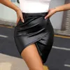 2021 Women's Fashion Sexy Black Short Skirt Surrounding Solid Color Asymmetrical Tight Skirt Slim High Waist Tight Skirt