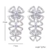 XIUMEIYIZU 2020 luxe nœud papillon boucles d'oreilles goutte brillant CZ pierre femmes boucle d'oreille fête de mariage marque rhodium placage bijoux