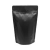 Kalın Mat Siyah Alüminyum Folyo Zip Kilit Çanta Stand Yukarı Açılır Kaplama Zemin Kahve Tozu Kuruyemiş Çay Snack Bisküvi X-Mas Hediyeler Ambalaj Torbalar Destek Logo Baskı