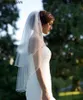 Bridal Veils Whole Two Layer Veil With Comb Wedding Vail Solid Color Soft Tulle Short White Ivory Woman2609