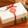 Emballage cadeau 10 pièces/lot 19.5cm x 12.5cm x 4cm boîte à gâteau en papier Kraft naturel emballage de fête biscuit/bonbons/boîte de noix/bricolage