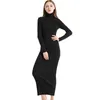 Moda donna sexy abito da festa stile maglia manica lunga dolcevita inverno maxi slim abbigliamento da lavoro abiti da ufficio 220210