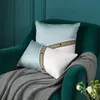 Coussin / oreiller décoratif bleu patchwork jacquard canapé housse de coussin fleur brodé siège de bureau de voiture taie d'oreiller à carreaux taille de chaise