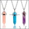 Hangende kettingen hangers sieraden vorm echt amethist natuurlijke kristal kwarts genezingspunt chakra bead edelsteen opaal steenketen 2172 q2
