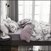 寝具セット用品ホームテキスタイルガーデン掛け布団ダベットERピローの記事大理石の装飾的なパターンカラーピローケースベッドリネン3ピース2P