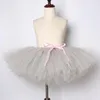 Skirts Gray Girls Tutu Skirt Fluffy Handmade Children Tulle Kids Ballet Dance Pettiskirt Baby Girl Birthday Party 1-14