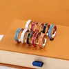 Nieuwe Luxe Designer Brief Ringen Band Ring voor Man Vrouwen Unisex Multicolor Emaille Ring Mode-sieraden Accessoires Vriendin Gift