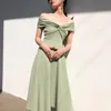 Pembe Yaz Elbise Kadınlar Varış Yeşil Fit ve Flare Parti Kokteyl Midi ES Robe Femme 210608