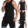 Traje deportivo para hombre, corsé con cremallera para Sauna, chaleco deportivo, sudor con relleno de Fitness, cintura moldeadora del vientre, traje de Yoga negro