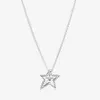 100 925 Sterling Silver Pave Sismmetric Star Collier Necklace Fashion Women Wedding Engagement Jewelry Accessories for Gift8090471