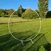 Party Decoration Wrought Iron Wedding Props Round Ring Arch Stand Lawn Artificial Flower Birthday Decor Mariage Backdrop Garden