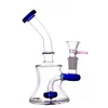 Recycler beaker Bongs hookah Flower Decor Chamber Dab Rig Hand Blown Cone Base smoking Water Pipes with 14mm tobacco Bowl glass oil burner pipes