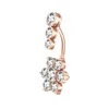 Fleur Nombril Anneaux Chirurgical Acier Inoxydable Cubic Zirconia Nombril Barbell Stud Body Piercing