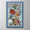 작은 새 집 홈 장식 그림, 수제 크로스 스티치 공예 도구 자수 바느질 세트 캔버스 DMC 14ct / 11ct에 카운트 인쇄