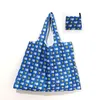 Foldable Shopping Bag Thick Large Tote ECO Reusable Waterproof Oxford Cloth Reusable Fruit Grocery Pouch Floral Pattern