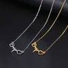 Dotifi Rvs Ketting Voor Dames Lover's Goud en Zilver Kleur Katten Poten Liefde Hart Hanger Ketting Engagement Sieraden G1206