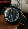 Todos los diales Marca de trabajo Relojes para hombre Dos ojos Reloj funcional completo Relojes de pulsera Correa de nailon Moda Cuarzo Calendario a prueba de agua Reloj de zafiro Montre Femme Reloj