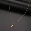 Dotifi para mulheres a-z letra alfabeto pingente colares personalização de aço inoxidável colar de glamour jóias