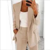 2022 Automne Femmes Tops Plus Taille Costume Revers Slim Cardigan Tempérament Veste Femmes Mode Tops Business Manteau Taille S-5XL 210927