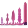 Khalesex 5 pcSset Vibrador anal silicone adulto brinquedos para adultos para mulheres brinquedos de plug plug para casais Gancho de dedo masturbador S10189738044